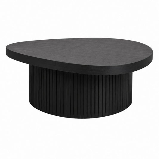 Table basse ovale noire en MDF 100 x 70 x 38 cm